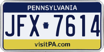 PA license plate JFX7614