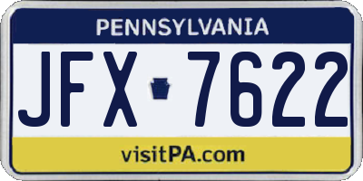PA license plate JFX7622