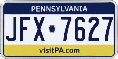 PA license plate JFX7627