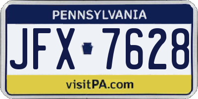 PA license plate JFX7628