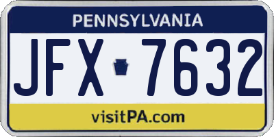 PA license plate JFX7632