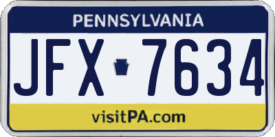 PA license plate JFX7634