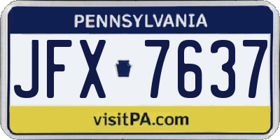 PA license plate JFX7637