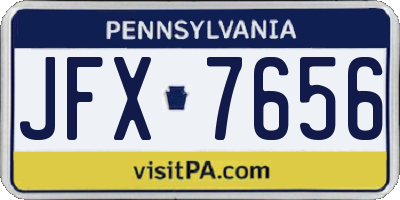 PA license plate JFX7656