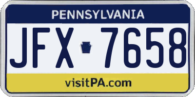 PA license plate JFX7658