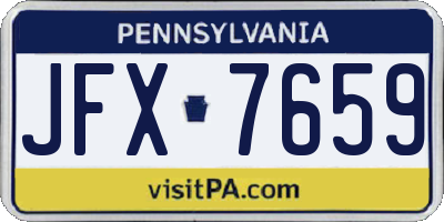 PA license plate JFX7659