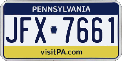 PA license plate JFX7661