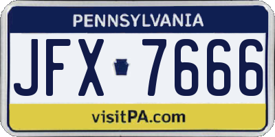 PA license plate JFX7666