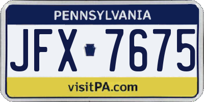 PA license plate JFX7675