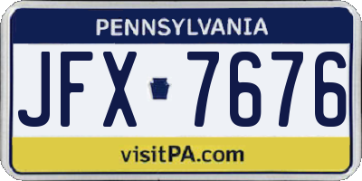 PA license plate JFX7676