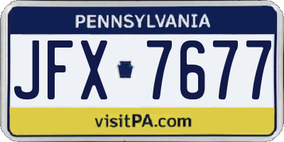 PA license plate JFX7677