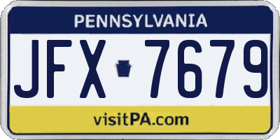 PA license plate JFX7679