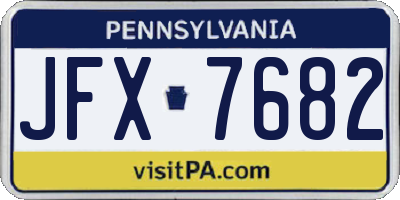 PA license plate JFX7682