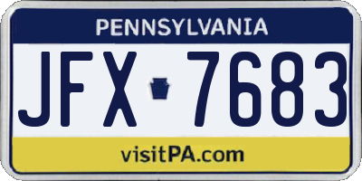 PA license plate JFX7683
