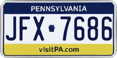 PA license plate JFX7686