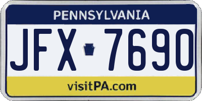 PA license plate JFX7690