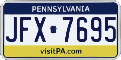 PA license plate JFX7695