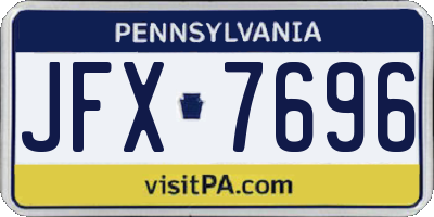 PA license plate JFX7696