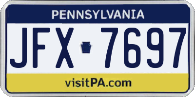 PA license plate JFX7697
