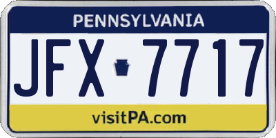 PA license plate JFX7717