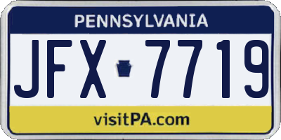 PA license plate JFX7719
