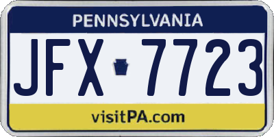 PA license plate JFX7723