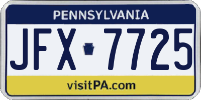 PA license plate JFX7725