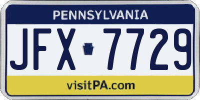 PA license plate JFX7729