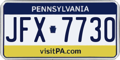 PA license plate JFX7730