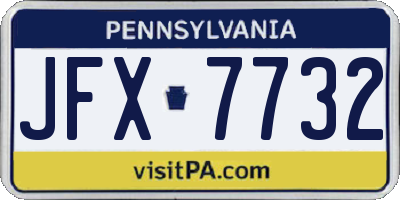 PA license plate JFX7732