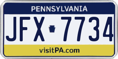 PA license plate JFX7734