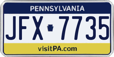 PA license plate JFX7735
