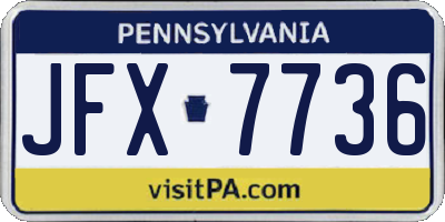 PA license plate JFX7736