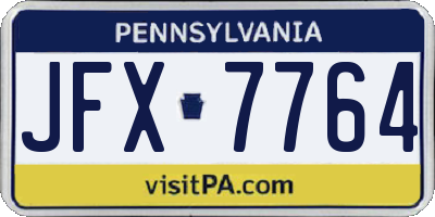 PA license plate JFX7764