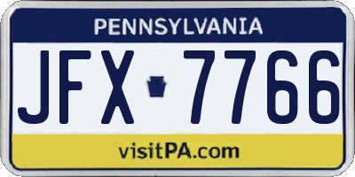 PA license plate JFX7766