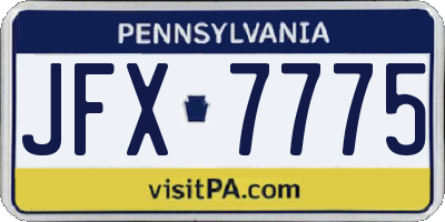 PA license plate JFX7775