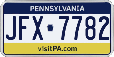 PA license plate JFX7782