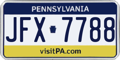 PA license plate JFX7788