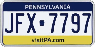 PA license plate JFX7797
