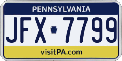 PA license plate JFX7799