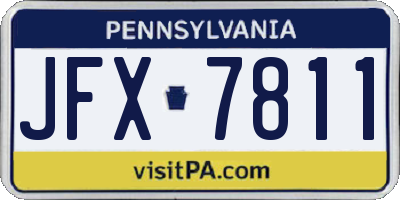 PA license plate JFX7811