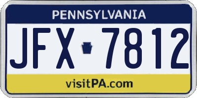 PA license plate JFX7812