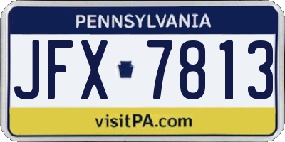 PA license plate JFX7813