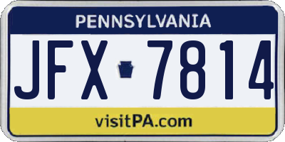 PA license plate JFX7814