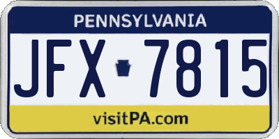 PA license plate JFX7815