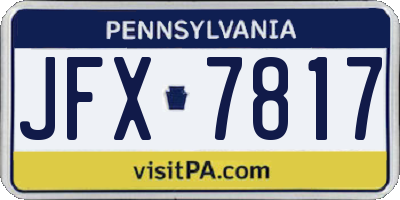 PA license plate JFX7817