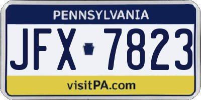 PA license plate JFX7823