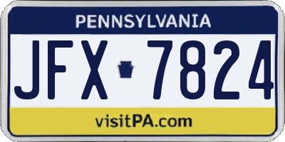 PA license plate JFX7824