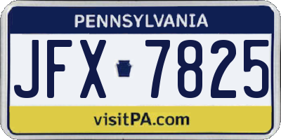 PA license plate JFX7825