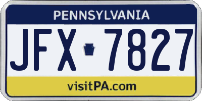 PA license plate JFX7827
